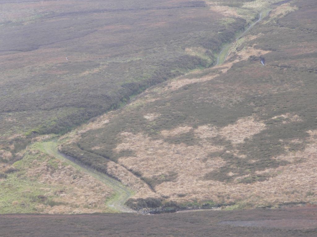 Walshaw new track up towards Dove Stone showing recent drainage work 3 November 2010 143