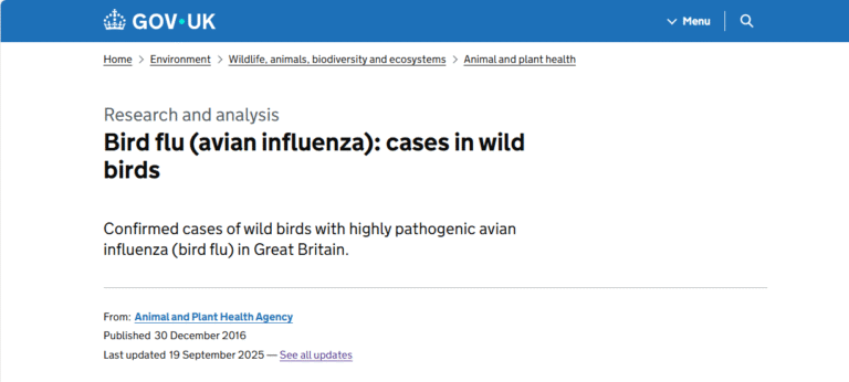 Bird flu in wild birds in UK 2016-2026 – Mark Avery